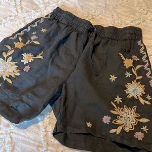 JW EMBROIDERED LINEN SHORTS (S)